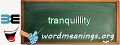 WordMeaning blackboard for tranquillity